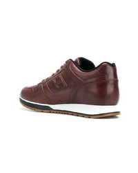 Baskets basses en cuir bordeaux Hogan