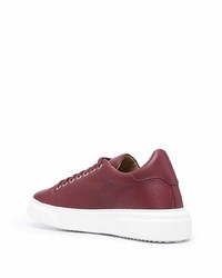 Baskets basses en cuir bordeaux Philipp Plein