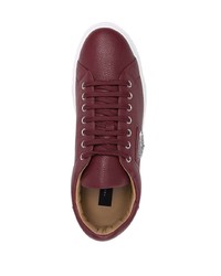 Baskets basses en cuir bordeaux Philipp Plein