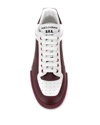 Baskets basses en cuir bordeaux Dolce & Gabbana