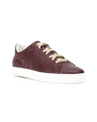 Baskets basses en cuir bordeaux Yatay