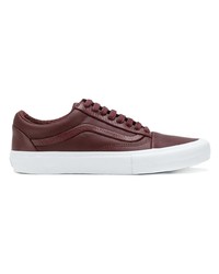 Baskets basses en cuir bordeaux Vans