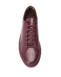 Baskets basses en cuir bordeaux Common Projects