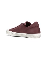 Baskets basses en cuir bordeaux Philippe Model