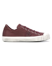 Baskets basses en cuir bordeaux Philippe Model