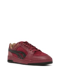 Baskets basses en cuir bordeaux Puma