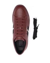 Baskets basses en cuir bordeaux Bally