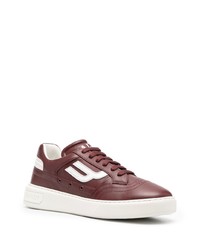 Baskets basses en cuir bordeaux Bally