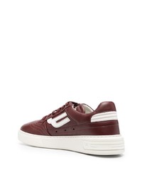 Baskets basses en cuir bordeaux Bally