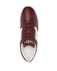 Baskets basses en cuir bordeaux Bally