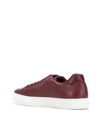 Baskets basses en cuir bordeaux Scarosso