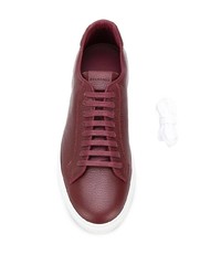 Baskets basses en cuir bordeaux Scarosso