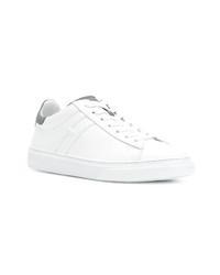 Baskets basses en cuir brodées blanches Hogan