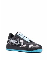 Baskets basses en cuir camouflage noires Enterprise Japan