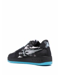 Baskets basses en cuir camouflage noires Enterprise Japan