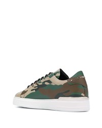 Baskets basses en cuir camouflage olive Philipp Plein