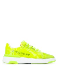 Baskets basses en cuir chartreuses Givenchy