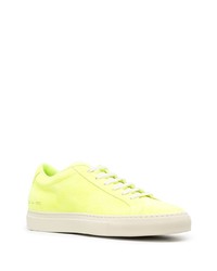 Baskets basses en cuir chartreuses Common Projects