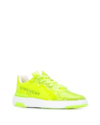 Baskets basses en cuir chartreuses Givenchy