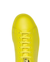Baskets basses en cuir chartreuses Adidas By Raf Simons