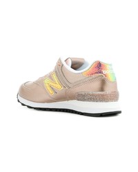 Baskets basses en cuir dorées New Balance