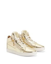 Baskets basses en cuir dorées Giuseppe Zanotti