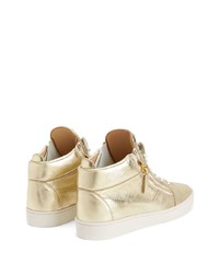 Baskets basses en cuir dorées Giuseppe Zanotti