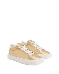 Baskets basses en cuir dorées Giuseppe Zanotti