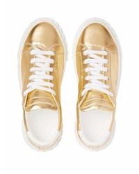 Baskets basses en cuir dorées Giuseppe Zanotti