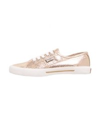 Baskets basses en cuir dorées Pepe Jeans