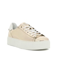 Baskets basses en cuir dorées Dsquared2