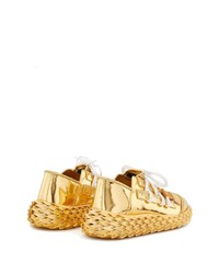 Baskets basses en cuir dorées Giuseppe Zanotti