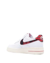 Baskets basses en cuir écossaises blanches Nike