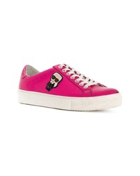 Baskets basses en cuir fuchsia Karl Lagerfeld