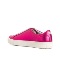 Baskets basses en cuir fuchsia Karl Lagerfeld