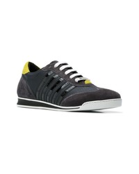 Baskets basses en cuir gris foncé DSQUARED2