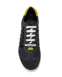 Baskets basses en cuir gris foncé DSQUARED2