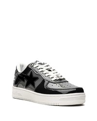 Baskets basses en cuir gris foncé A Bathing Ape