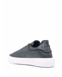 Baskets basses en cuir gris foncé Philipp Plein