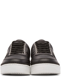 Baskets basses en cuir gris foncé Neil Barrett