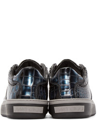 Baskets basses en cuir gris foncé Jimmy Choo