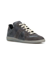 Baskets basses en cuir gris foncé Maison Margiela