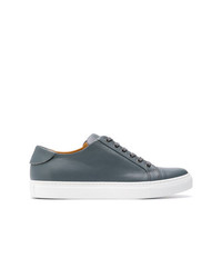 Baskets basses en cuir gris foncé Collegium