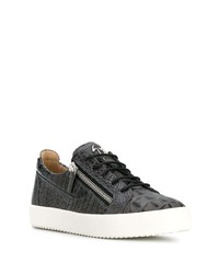 Baskets basses en cuir gris foncé Giuseppe Zanotti