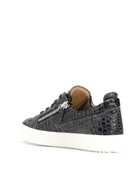 Baskets basses en cuir gris foncé Giuseppe Zanotti