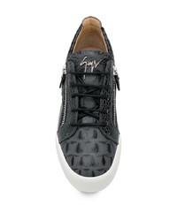 Baskets basses en cuir gris foncé Giuseppe Zanotti