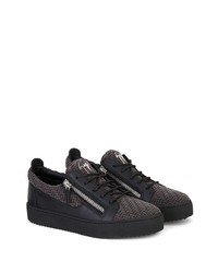 Baskets basses en cuir gris foncé Giuseppe Zanotti