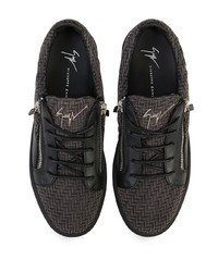 Baskets basses en cuir gris foncé Giuseppe Zanotti