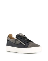 Baskets basses en cuir gris foncé Giuseppe Zanotti