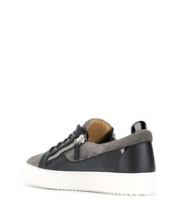 Baskets basses en cuir gris foncé Giuseppe Zanotti